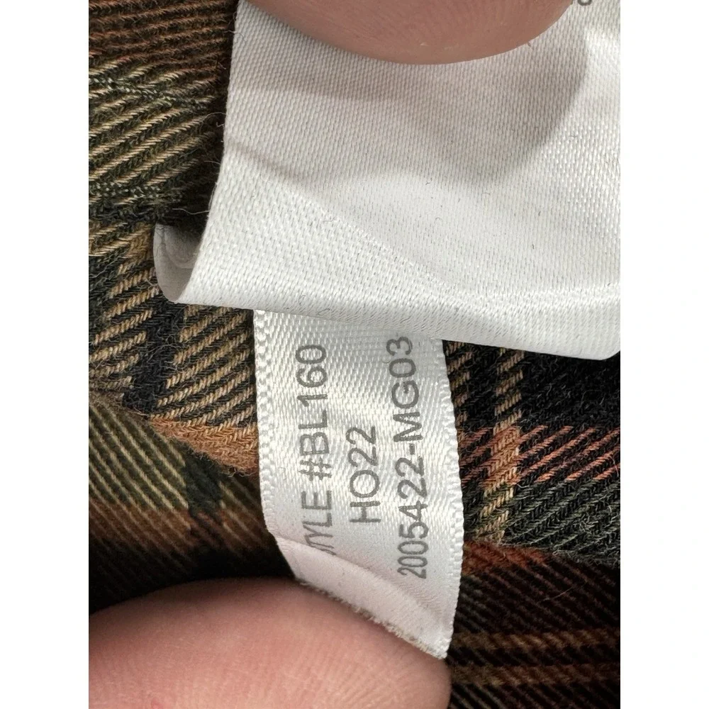 J.Crew Cashmere‎ Blend Slim Flannel Shirt Men XL Brown Tan Green Button Down